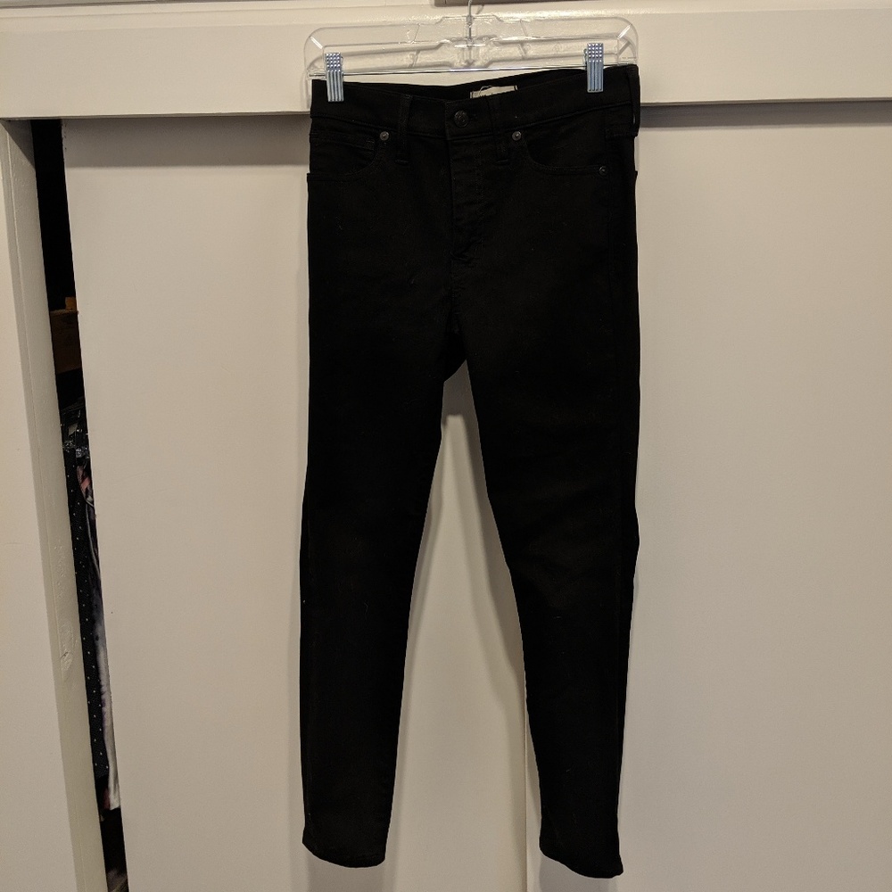 Madewell black high rise skinny jeans
